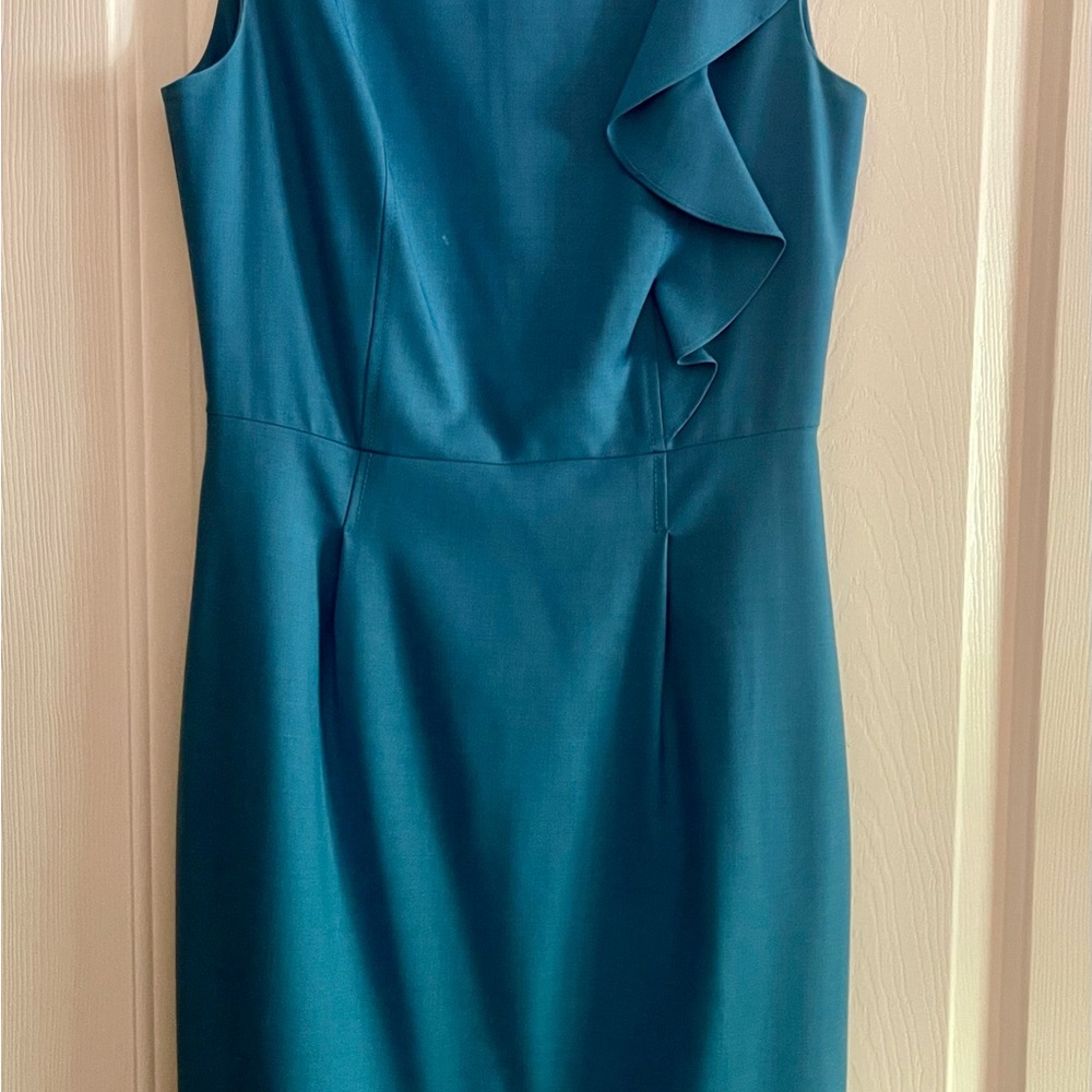 J. Crew Teal Ruffle Mini Dress